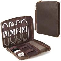 Organisateur numérique multi-poches en cuir PU, étanche, pour câbles de charge, idéal pour les voyages