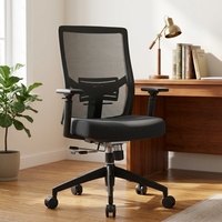 Chaise de conférence commerciale en maille avec accoudoirs réglables et base en nylon à cinq branches, chaise d'attente en tissu personnalisable