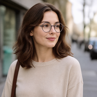 Monture de lunettes classique en titane pour adultes, lunettes de lecture anti-lumière bleue avec étuis à lunettes.