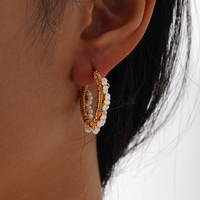 Desain asli wanita gaya pantai Bohemian warna-warni manik-manik nasi antik bunga anting buatan tangan gaya Hyuna