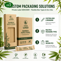 Pailles en pulpe de bambou VVG personnalisées, biodégradables, compostables, écologiques, pour bars, restaurants, cafés et jus de fruits.