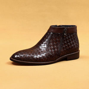 Bottes montantes pour hommes, chaussures habillées en cuir, idéales pour les mariages, le bureau et les tenues décontractées - Product Image 6