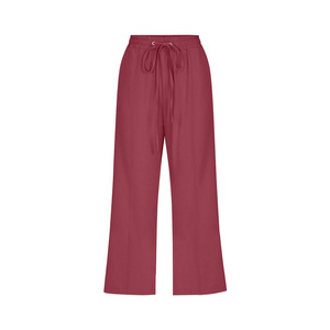 Pantalones Casuales de Lino de Talle Alto, Transpirables, Ecológicos, con Encaje, Silueta Suave y Caída, Bolsillos Laterales Funcionales - Product Image 1