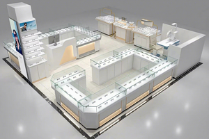 <span class=keywords><strong>Vitrine</strong></span> d'exposition optique en verre trempé à 360 degrés avec éclairage LED, meuble de vente de lunettes de luxe - Product Image 5