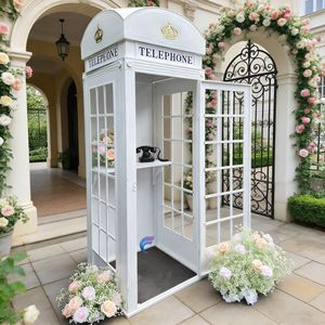Gran oferta, cabina telefónica blanca de neón, telón de fondo de boda, libro de visitas de Audio, cabina telefónica de Londres para decoración de boda - Product Image 1