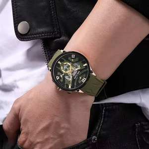 MEGIR 2222 Nouvelle Montre Homme Tendance Multifonctionnelle Chronographe Trois Yeux Six Aiguilles Bracelet Silicone Montre à Quartz 2025 - Product Image 4