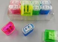 Taille-crayon double en plastique de haute qualité-en vrac pour étudiants professionnels et cadeau en gros pour usage de bureau