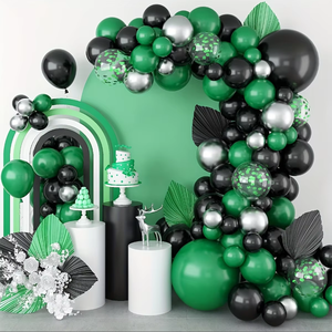 Kit de guirlande de ballons 102 pièces, thème Forêt, Vert, Noir, Argent, pour <span class=keywords><strong>Anniversaire</strong></span> Garçons, Baby Shower, Ballons Thème Football - Product Image 2