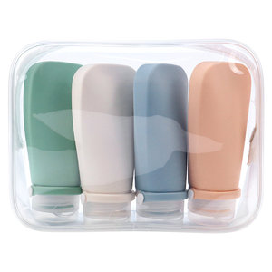Ensemble de flacons de voyage réutilisables écologiques en silicone souple portables et étanches pour shampoing et articles de toilette - Product Image 2