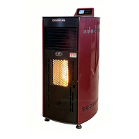Cheminée à granulés de biomasse bois, construction en acier, design moderne, autoportante, utilisation intérieure, caractéristiques de sécurité