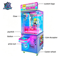 Marwey Machine de jeu d'arcade commerciale d'intérieur à monnayeur, grue à pinces double pour poupées et jouets de collection, machine à griffes à cadeaux à vendre