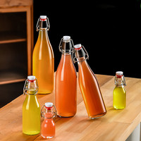 Bulat 100ml 250ml 500ml 750ml 1000ml Swing Flip atas botol kaca untuk Kombucha teh