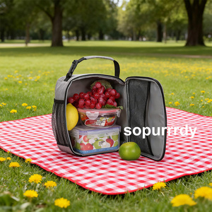 Bolsa de Almuerzo Personalizada con Logotipo para Mujeres y Hombres, Bolsa de Almuerzo Aislada, Portátil, Impermeable y Duradera para Adultos, Lonchera Pequeña Reutilizable - Product Image 3