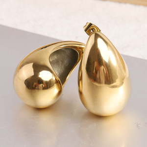 Pendientes de Acero Inoxidable en Forma de Lágrima de 20 mm, Pendientes Largos, Joyería Moderna, Única y Versátil para Mujer - Product Image 1