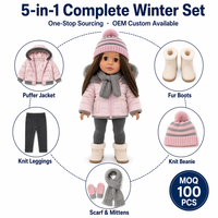 Vêtements d'hiver pour poupée de 18 pouces, ensemble de 5 pièces, compatible avec les poupées American Girl, fabricant de poupées sur mesure OEM et ODM