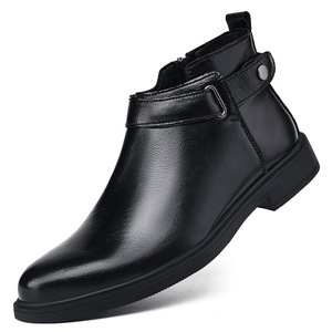Botas <span class=keywords><strong>Chelsea</strong></span> Retro para Hombre, de Cuero Genuino, Cómodas, Modernas, Transpirables, Antideslizantes, con Malla de PU para Entrenamiento, Primavera - Product Image 2