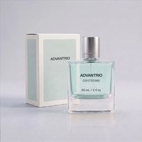 Exclusivo Envase de Perfume de Lujo de 60 ml, Botella de Vidrio Cuadrada Transparente Recargable Personalizada con Caja