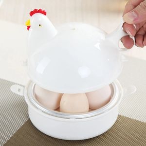 Livraison Gratuite – Cuiseur Vapeur <span class=keywords><strong>Micro</strong></span>-ondes en Plastique PP Écologique en Forme de Poulet <span class=keywords><strong>pour</strong></span> 4 Œufs, Boîte Colorée, Outil de Cuisine Domestique - Product Image 3
