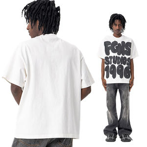 Tejido de Punto de Algodón 100% Transpirable de Alta Calidad al por Mayor, Diseño de Patrón de Letras Serigrafiadas, 220 Gramos, Talla Regular y Extra Grande - Product Image 4