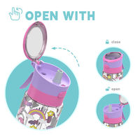 Bouteille d'eau pour enfants avec paille, motif sirène et licorne mignons, sans BPA, anti-fuite, en plastique, pour la rentrée scolaire