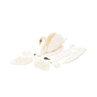 Modelo de Cisne Blanco en 3D, Corte Láser, Cartón, Manualidades, Rompecabezas de Papel, Kit de Manualidades para Regalos, Papelería y Juguetes