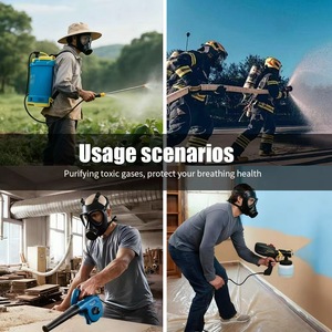 Masker <span class=keywords><strong>Gas</strong></span> <span class=keywords><strong>Respirator</strong></span> wajah penuh, dapat digunakan kembali dengan <span class=keywords><strong>Filter</strong></span> karbon aktif 40mm untuk <span class=keywords><strong>Gas</strong></span> kimia semprotan cat - Product Image 5