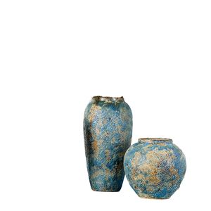 Vase en poterie artisanale <span class=keywords><strong>de</strong></span> Jingdezhen, style rustique vintage, <span class=keywords><strong>pot</strong></span> en céramique pour arrangement <span class=keywords><strong>de</strong></span> fleurs séchées, décoration moderne pour la maison - Product Image 1