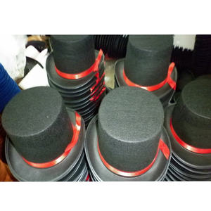 <span class=keywords><strong>Chapeau</strong></span> haut de forme amusant en feutre noir à la mode, <span class=keywords><strong>chapeau</strong></span> haut de forme en feutre noir avec ruban rouge pour magicien, fête de Mardi Gras - Product Image 4