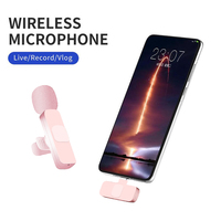 Microfono Lavalier Wireless Dinamico Professionale con Cancellazione del Rumore per iPhone e Android, 2.4G per Registrazione Video YouTube