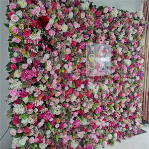 Flores artificiales para restaurante y eventos, tela de boda, Rosa Blanca Artificial, Panel de pared decorativo 3d - Product Image 5