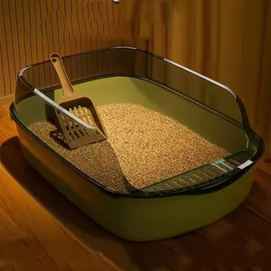 Direkter Fabrik verkauf Übergroßer Hochzaun Halb geschlossene Katzen toilette Verdickte Katzen toilette mit Wurfs chaufel Haustier bedarf - Product Image 1