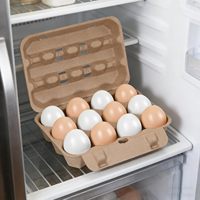 Lot de 25 cartons à œufs, style 3x4, réutilisables, en pâte de papier naturelle, bon marché, robustes, pour réfrigérateur