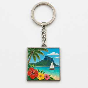 Porte-clés personnalisés de gros de haute qualité <span class=keywords><strong>Maurice</strong></span> – Éléments de l'île <span class=keywords><strong>Maurice</strong></span>, souvenirs de <span class=keywords><strong>voyage</strong></span>, porte-clés avec l'attraction de Chamarel - Product Image 3