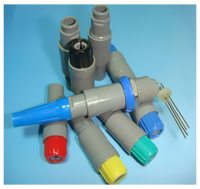 Conector Médico de Plástico Autoblocante Push-Pull IP50 de Alta Calidad, Contactos Chapados en Oro de Latón, Terminación de Soldadura, PAG PKG 1P