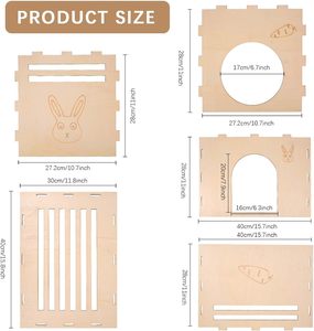JUNJI-Muebles de Interior para mascotas, <span class=keywords><strong>Castillo</strong></span> de escondite de conejo y conejito de madera para gatos, chinchillas, cobayas y otros animales pequeños - Product Image 3