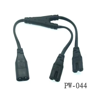 IEC 320 C14 Male Plug To 2XC13 C5 C7 C8 C13 Female Y Type Splitter Power Cord,C14 To 2ways C13 Power Adapter Cable 250V/10A