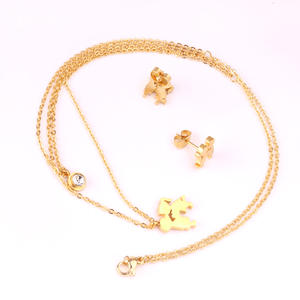 African Indian Dubai Gioielli In Oro Catene Doppie Bambini Bacio In Set di Gioielli In Acciaio - Product Image 3