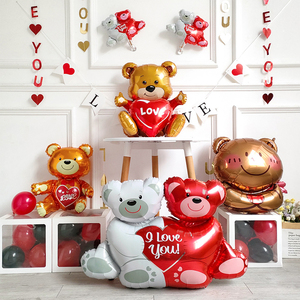 Confezione Personalizzata <span class=keywords><strong>con</strong></span> Orsacchiotto e <span class=keywords><strong>Palloncini</strong></span> a Forma di Cuore in Foil per Proposte di Matrimonio, Decorazioni per Feste di San Valentino - Product Image 2