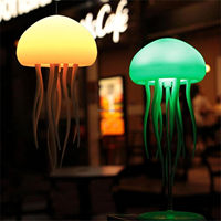 Lampe Méduse Dansante Intelligente Rechargeable RVB à Dégradé, Lampe de Chevet Méduse, Lumière Ambiante, Veilleuse Méduse à Commande Vocale