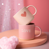 Cadeaux pour la fête des mères 2025, vente en gros de tasses en céramique roses personnalisées à bas prix pour la fête des mères, tasse à café pour la décoration de bureau et de la maison