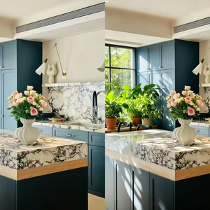 หินแคลไซต์คุณภาพสูง หรูหรา ขัดเงา แผ่นใหญ่ สำหรับงานก่อสร้างภายในบ้าน ห้องครัว กันน้ำ ห้องน้ำ - Product Image 3