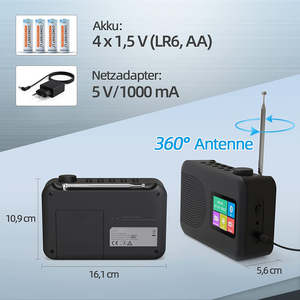 Radio Portátil DAB+ FM YOTON YT81107 con Pantalla LCD, Altavoz Integrado, Reloj Despertador, Función Estéreo y Alimentación CA para Uso Doméstico - Product Image 2