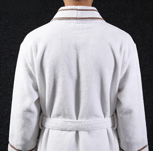 Accappatoio in Spugna Bianca per Hotel, <span class=keywords><strong>Set</strong></span> Accappatoio <span class=keywords><strong>e</strong></span> Asciugamano al Ginocchio, Morbido <span class=keywords><strong>e</strong></span> Assorbente per Hotel, Spa <span class=keywords><strong>e</strong></span> Camere degli Ospiti - Product Image 3