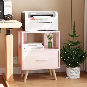 Comodino Rosa <span class=keywords><strong>per</strong></span> Bambini con Cassetti e Vano Aperto, Tavolino Laterale <span class=keywords><strong>per</strong></span> Cameretta, Salvaspazio <span class=keywords><strong>per</strong></span> Camera da Letto e Soggiorno - Product Image 6