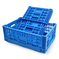 Panier en plastique pliable robuste en PP pour fruits et légumes, caisse en maille ventilée empilable pour le stockage en supermarché