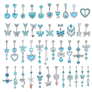 <span class=keywords><strong>Piercing</strong></span> all'<span class=keywords><strong>Ombelico</strong></span> in Acciaio Inossidabile Blu con Zircone Cubico a Forma di <span class=keywords><strong>Farfalla</strong></span> Gioiello per <span class=keywords><strong>Piercing</strong></span> all'<span class=keywords><strong>Ombelico</strong></span> Femminile Elegante a Prezzo di Fabbrica - Product Image 1