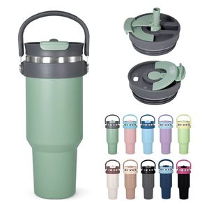 Wholesale <b>40oz</b> Double Wall Insulated Travel Mugs Sport Water Bottle <b>With</b> <b>Handle</b> 304 Stainless Steel Leak-proof <b>Tumbler</b> - Product Image 2