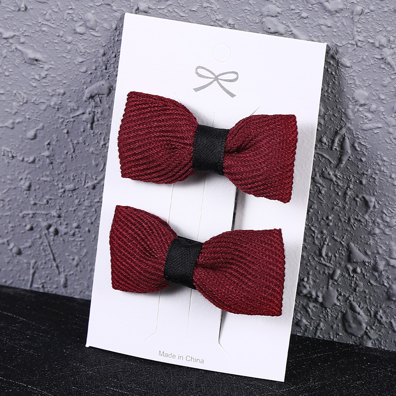 64-2 Burgundy Bow Tie Style