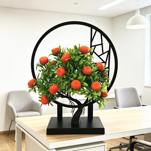 Árbol de Frutas Artificial Paulon Bonsái de 10cm-30cm, Decoración de Plástico para Interiores, Hogar, Oficina, Sala de Estar, Entrada - Product Image 3