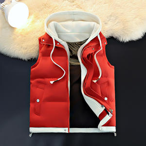 <span class=keywords><strong>Chaleco</strong></span> de algodón cálido para Otoño e Invierno juvenil con capucha gruesa Regular de dos piezas <span class=keywords><strong>acolchado</strong></span> de algodón liso teñido de lona Reversible Varsity - Product Image 2